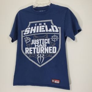 The  Shield of Justice has Returned Blue WWE wrestling Group tee, Size s…
